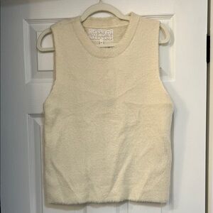 Pink Martini Cream Fuzzy Knit Tank